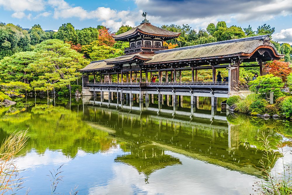 Colorful Autumn, Taihei-kaku, Heian-jingu Shrine, Kyoto, Japan.